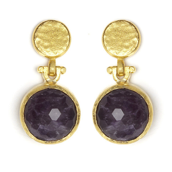 Gold and Amethyst Didem Earrings