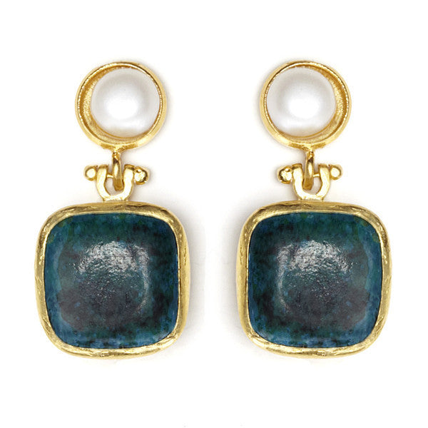 Pearl and Stone Gold Halid Earrings