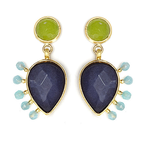 Gold Semi Precious Handan II Earrings