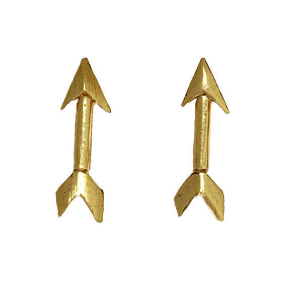 Gold Plated Tuktu Arrow Earrings