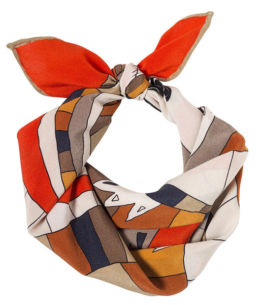 Orange Face Your Monsters Silk Pocket Square