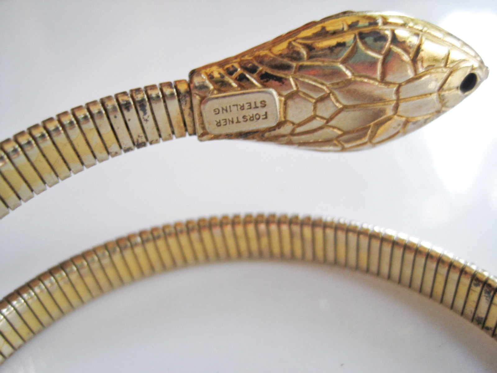 Vintage Rajasthan Indian Silver Snake Chain Bracelet - 25 grams 7 Length