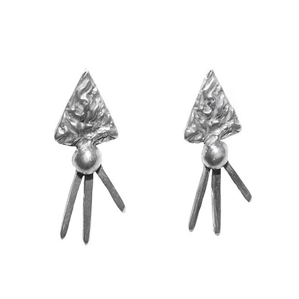 Sterling Silver Squid Earrings