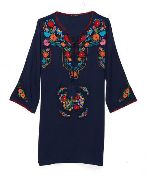 Navy and Multi Tunic Dress