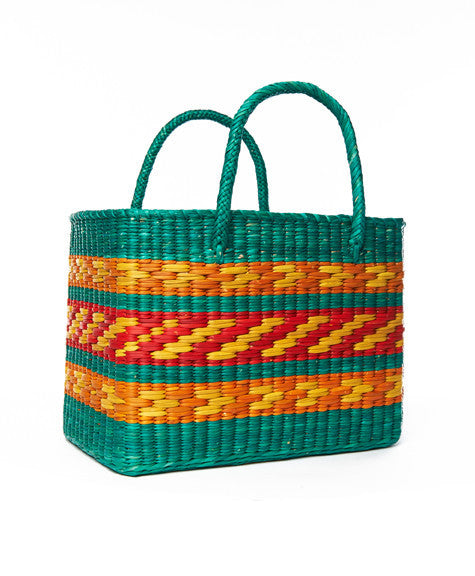 Aqua Blue Brazil Basket Tote