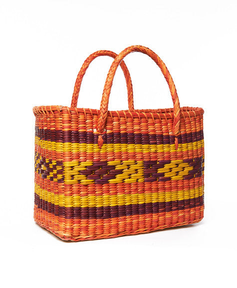 Orange Diamond Brazil Basket Tote