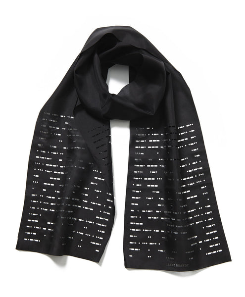 Black Silk Morse Code Scarf