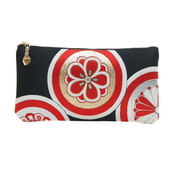 Navy Blue Circle Print Tabi Clutch