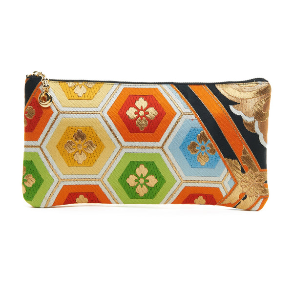 Multi Colored Kimono Print Tabi Clutch