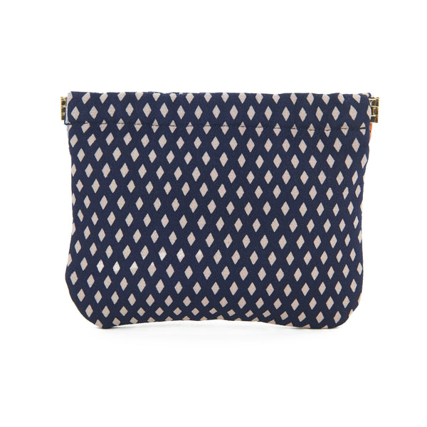 Navy Blue Geometric Mia Pouch