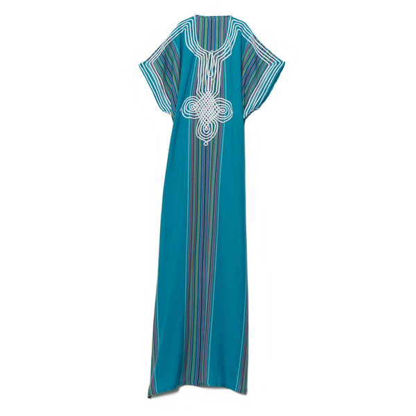 Turquoise Cotton Caftan