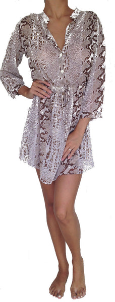 Brown Snake Chiffon Joey Dress