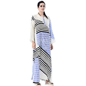 Blue and Black Mata Caftan