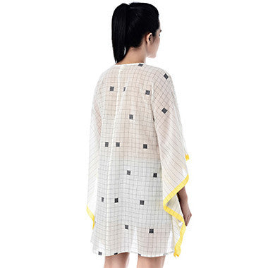 Black and Yellow Square Cotton Shaina Caftan