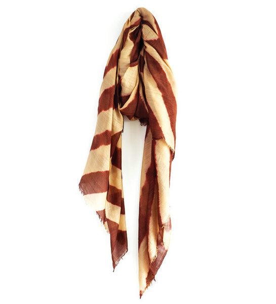 Camel and Burnt Sienna Wool Scarf