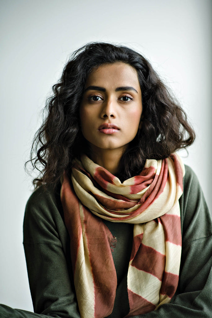 Camel and Burnt Sienna Wool Scarf