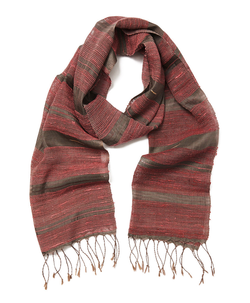 Burma Pink and Taupe Silk Scarf