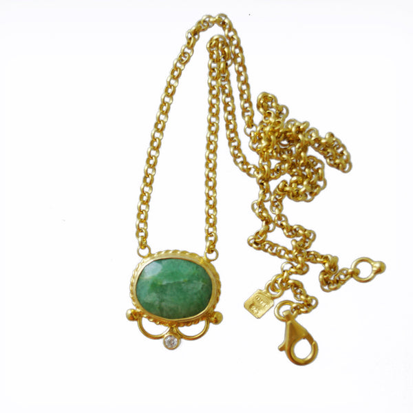 Handmade Roman Style Emerald Necklace