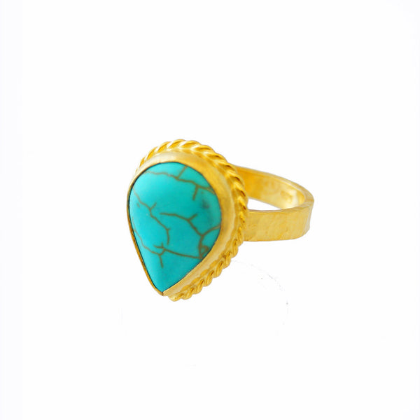 Handmade Turquoise Roman Art Ring