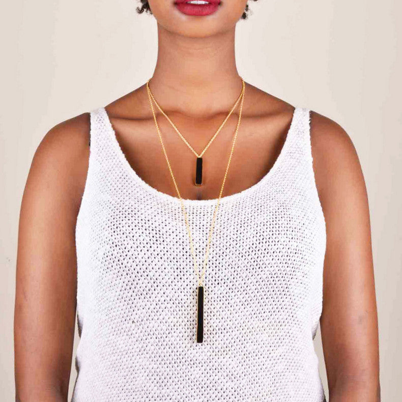 Double Horn Bar Pendant