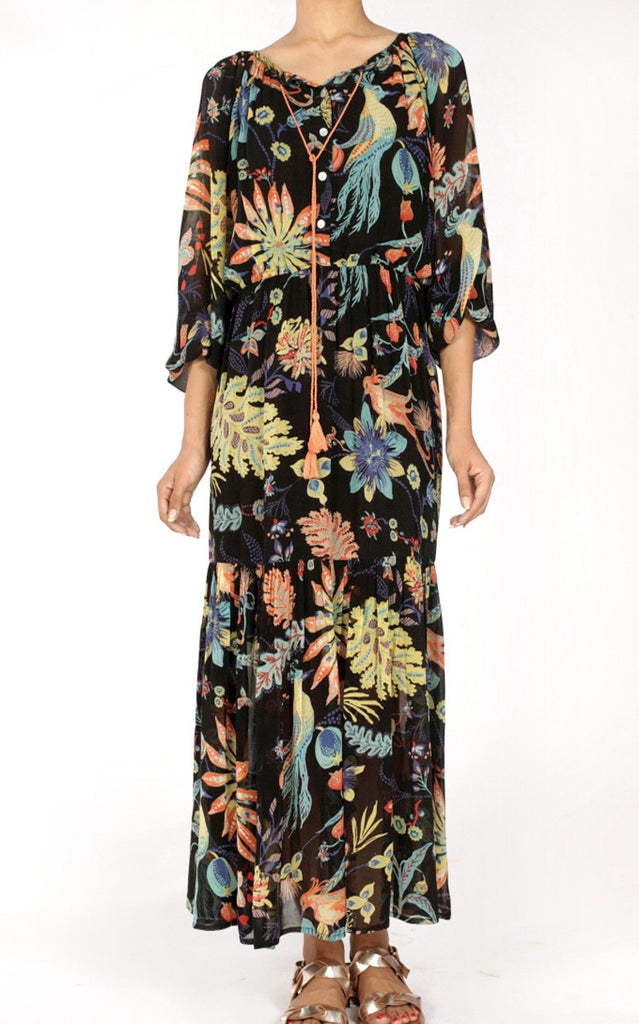 Black Garden Viscose Fanny Dress