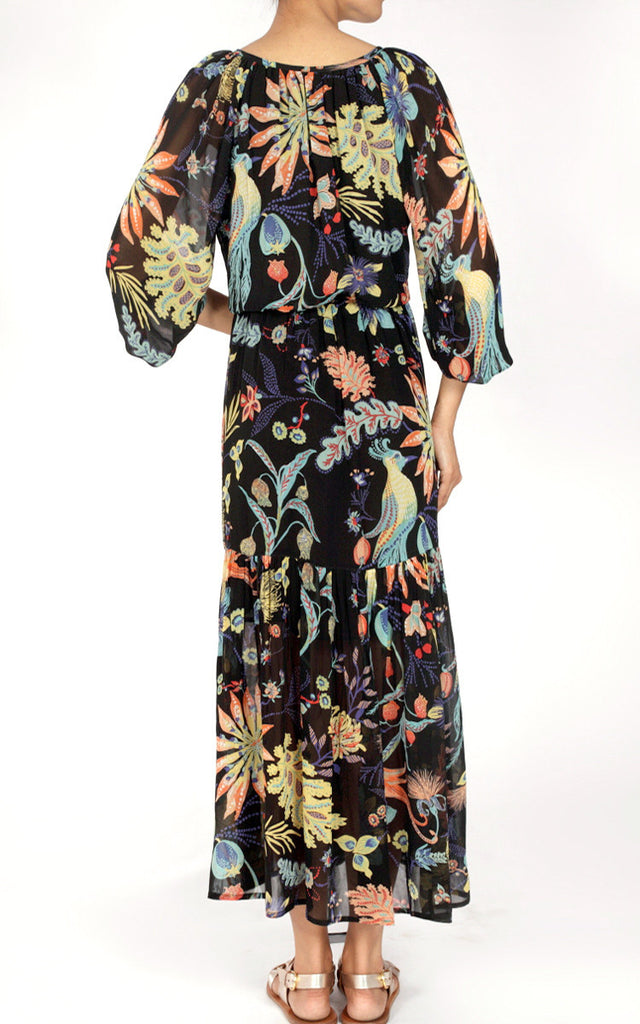 Black Garden Viscose Fanny Dress
