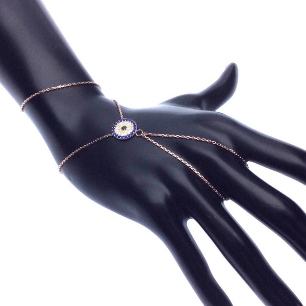 Rose Gold Evil Eye Chain Bracelet