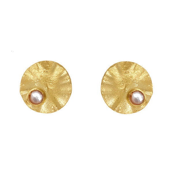 Gold & Pearl Nimet II Stud Earrings