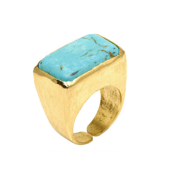 Turquoise and Gold Halid II Ring