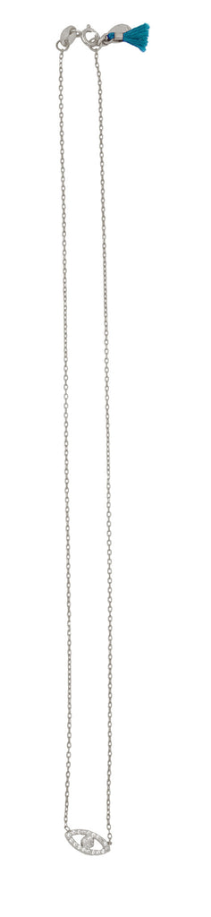 White Gold Evil Eye Chain Necklace