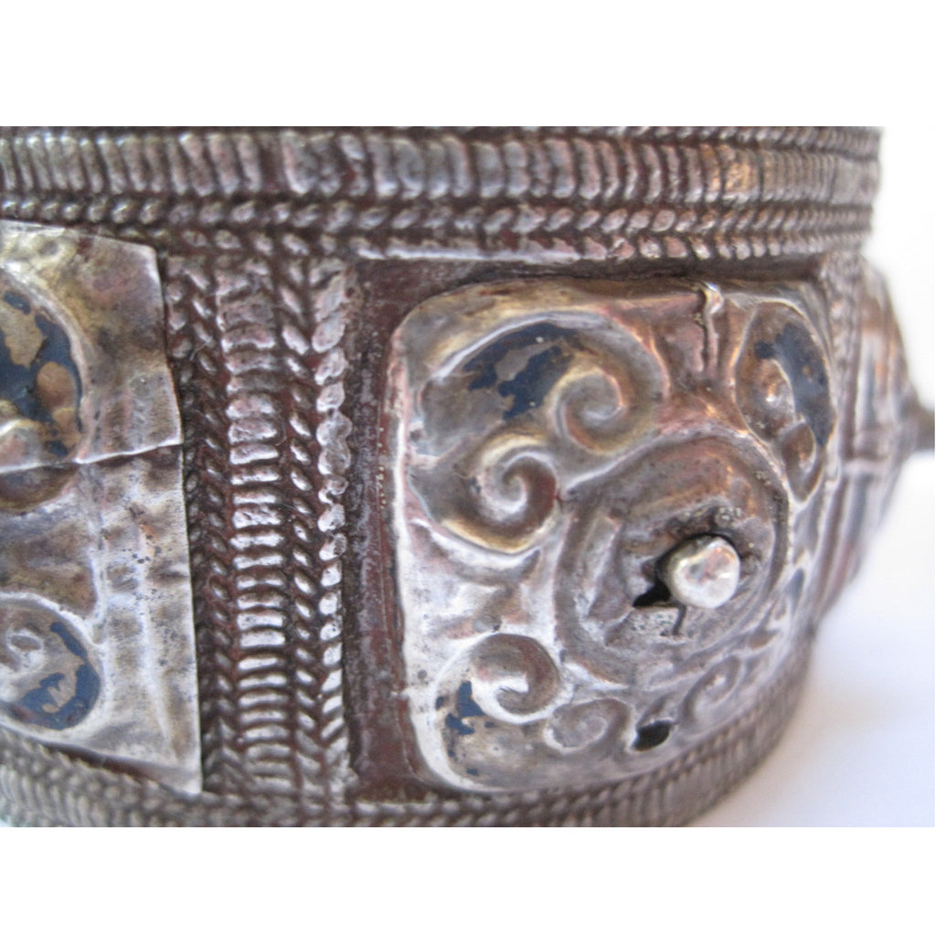 Moroccan Berber Silver and Enamel Bracelet