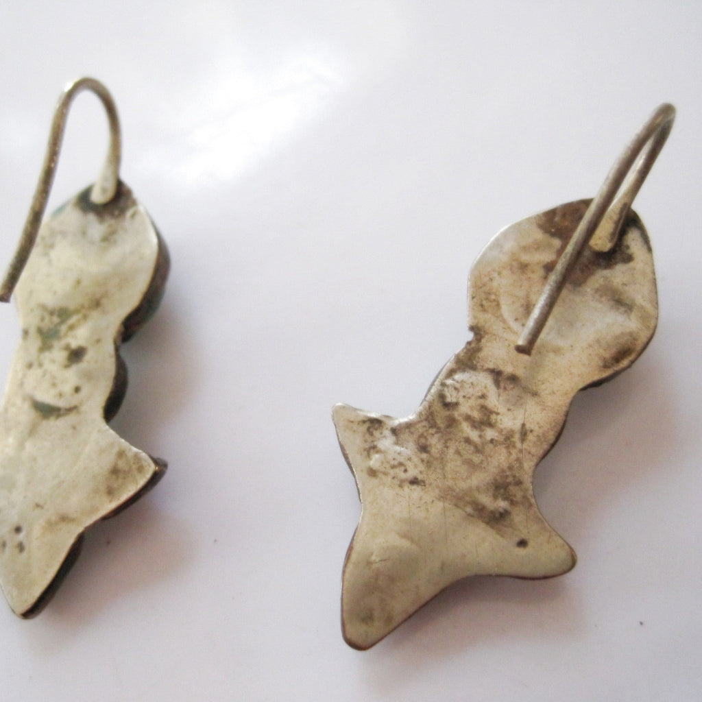 Turkish Enamel and Silver Tassel Earrings