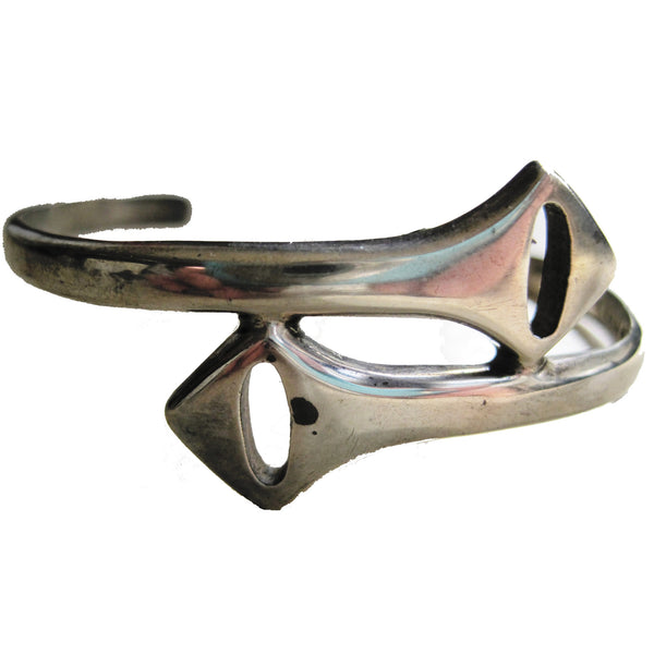 Modernist Mexican Sterling Snake Cuff