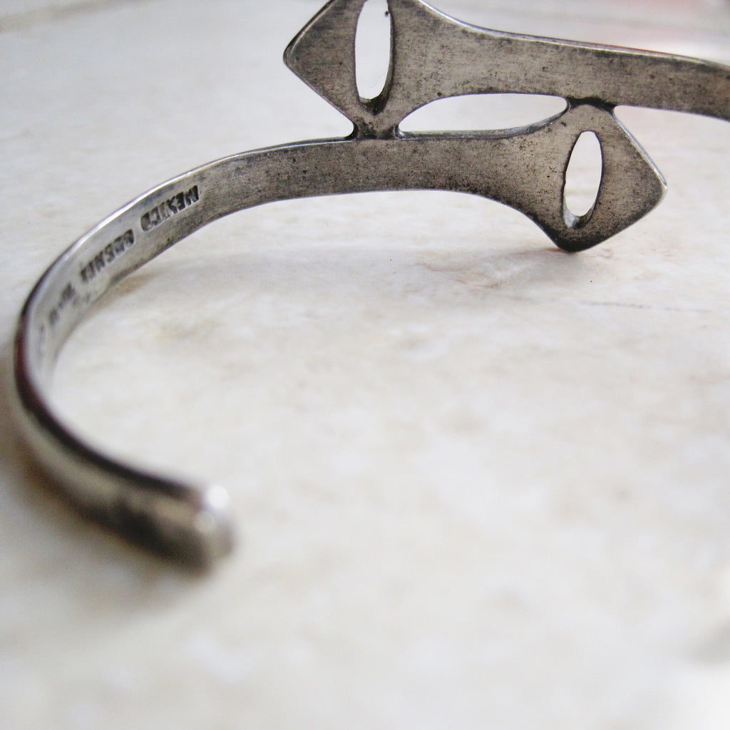 Modernist Mexican Sterling Snake Cuff