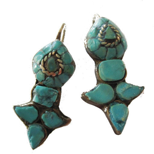 Tibetan Turquoise Stone Earrings