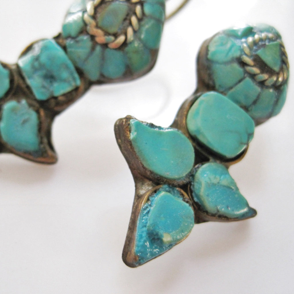 Tibetan Turquoise Stone Earrings