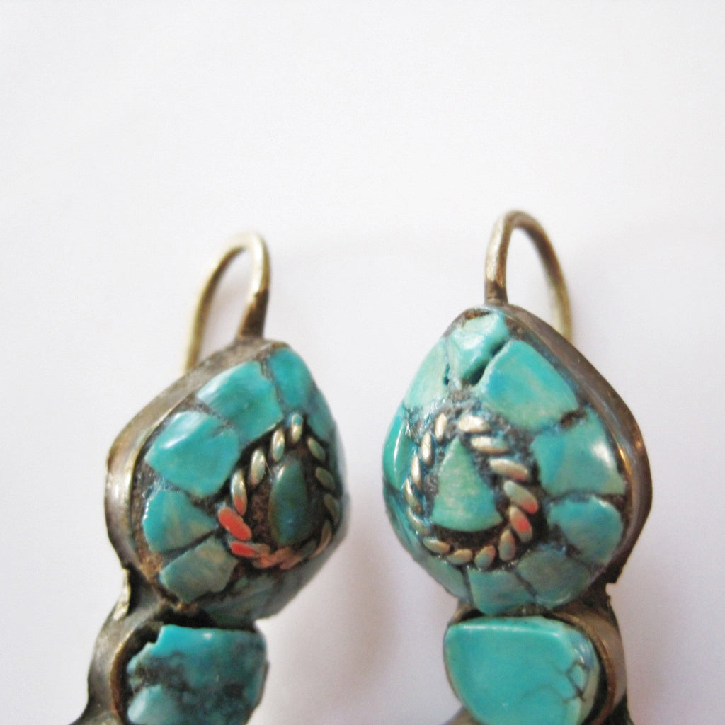 Tibetan Turquoise Stone Earrings