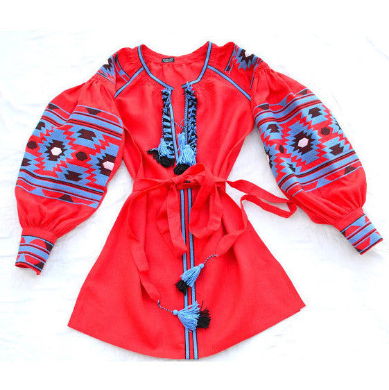 Red Vyshyvanka Embroidered Blouse