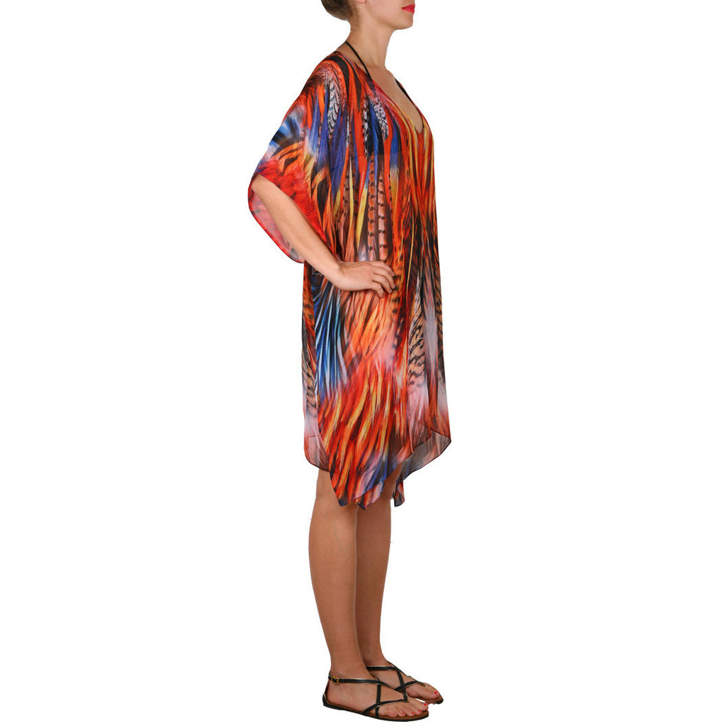 Feather Burst Mid Thigh Poncho
