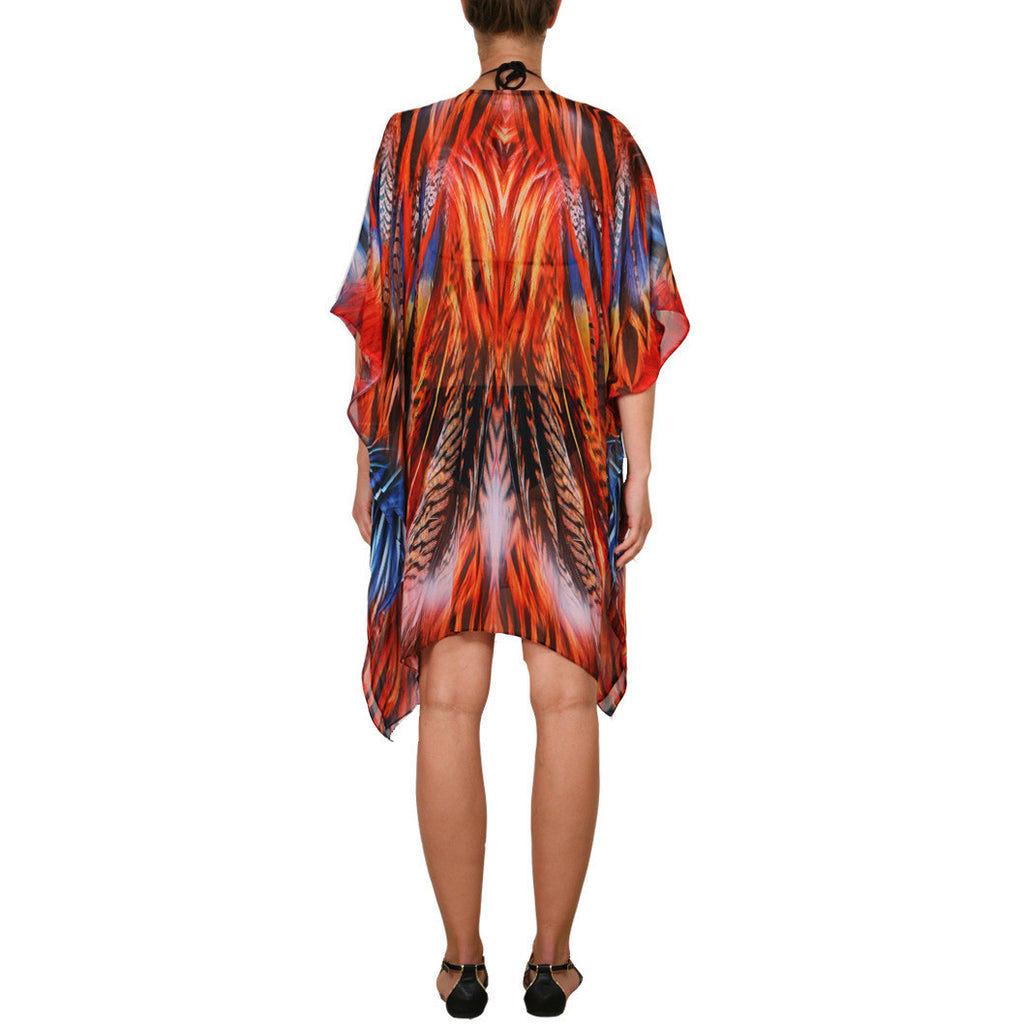 Feather Burst Mid Thigh Poncho
