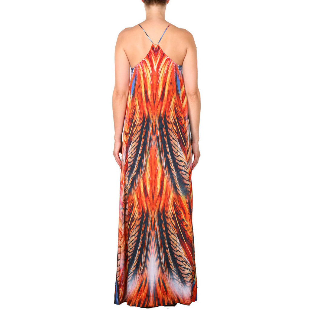 Feather Burst Maxi Pocket Dress
