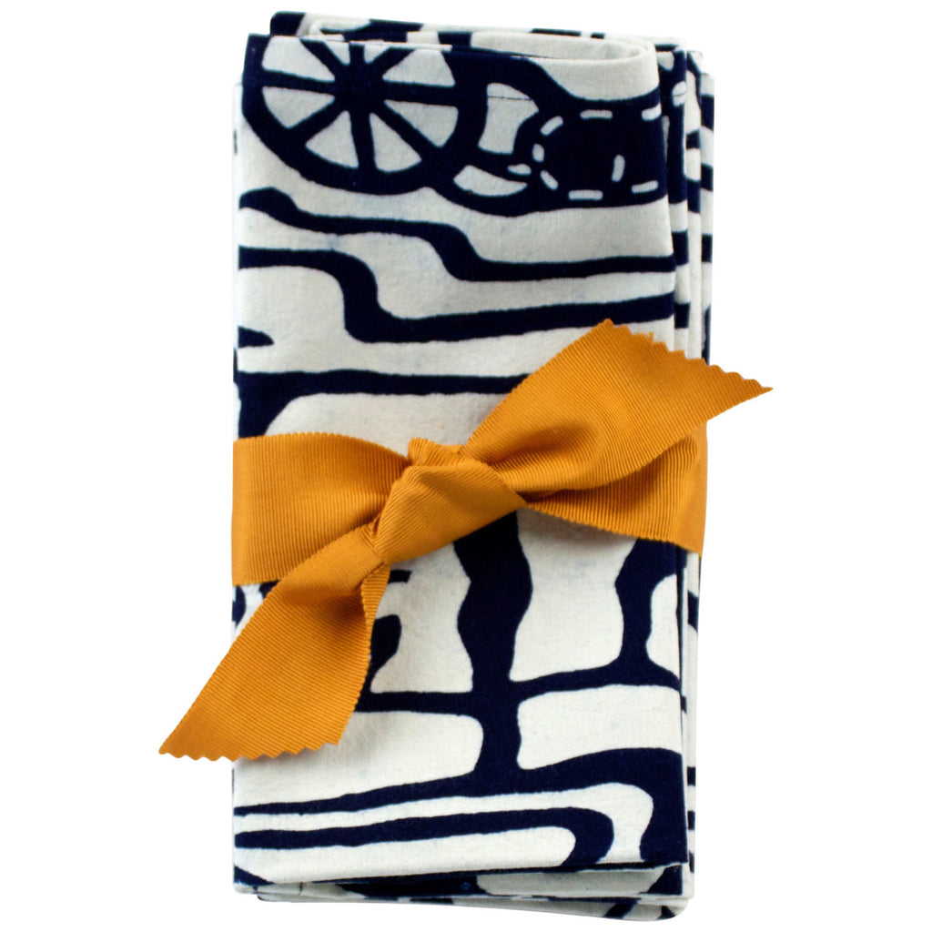 Indigo Hand-dyed Cotton Horseplay Napkin Set
