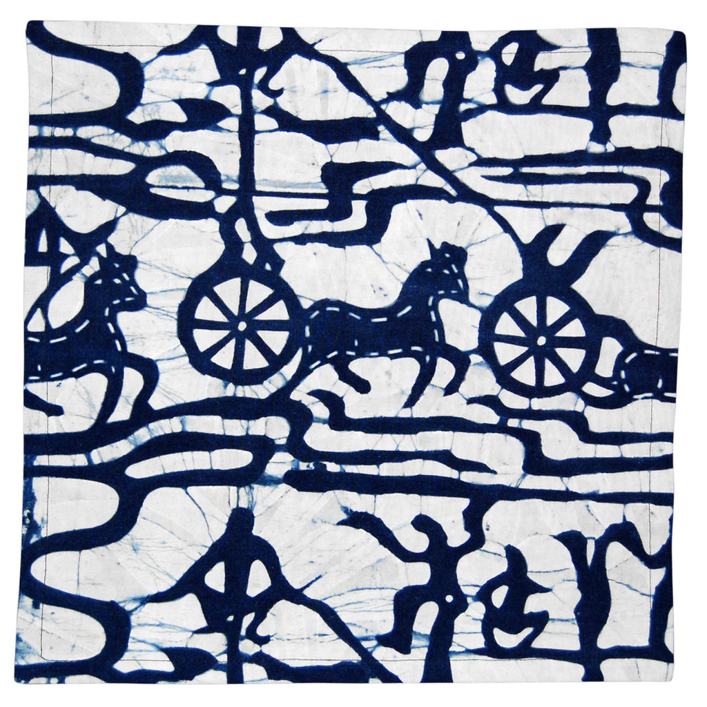 Indigo Hand-dyed Cotton Horseplay Napkin Set