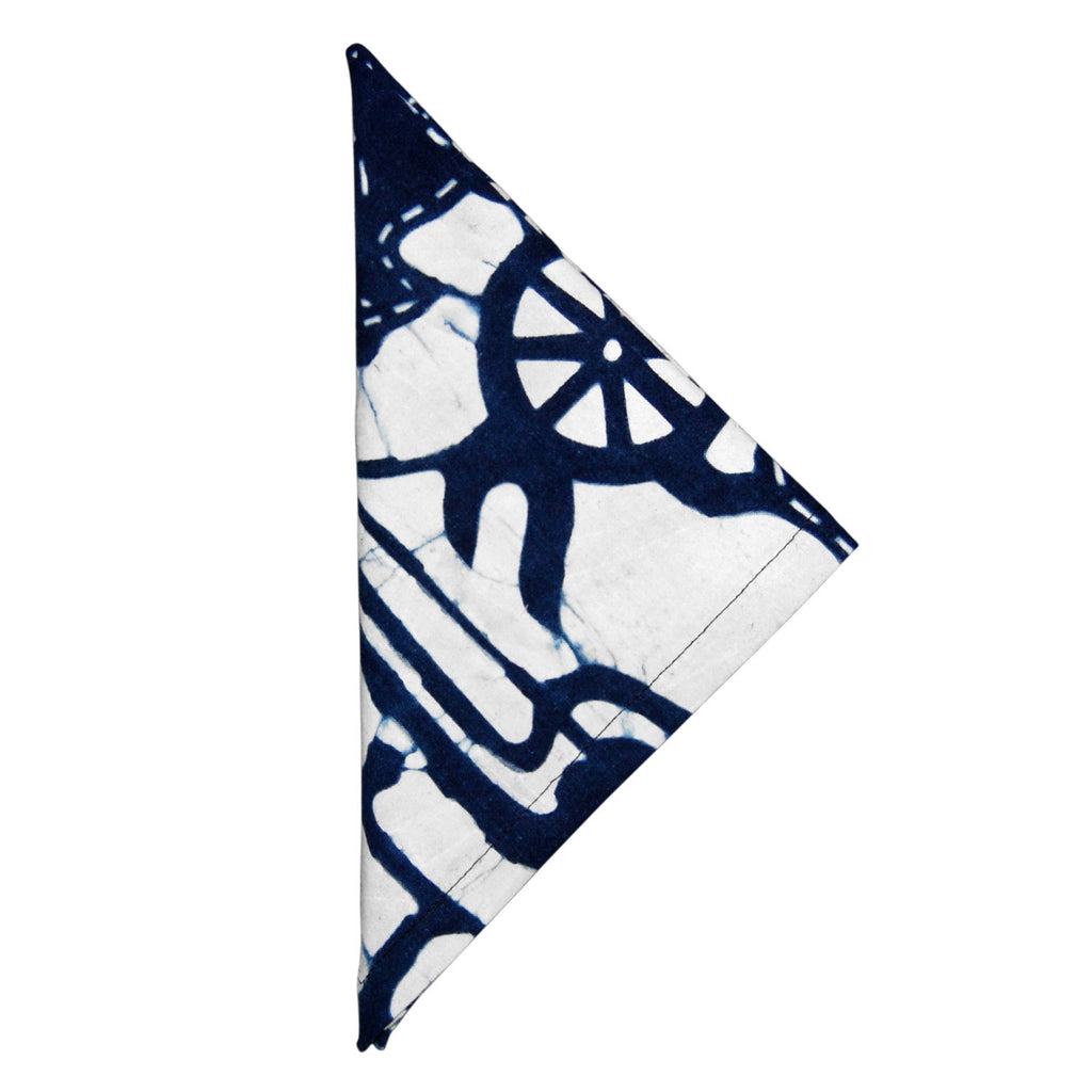 Indigo Hand-dyed Cotton Horseplay Napkin Set