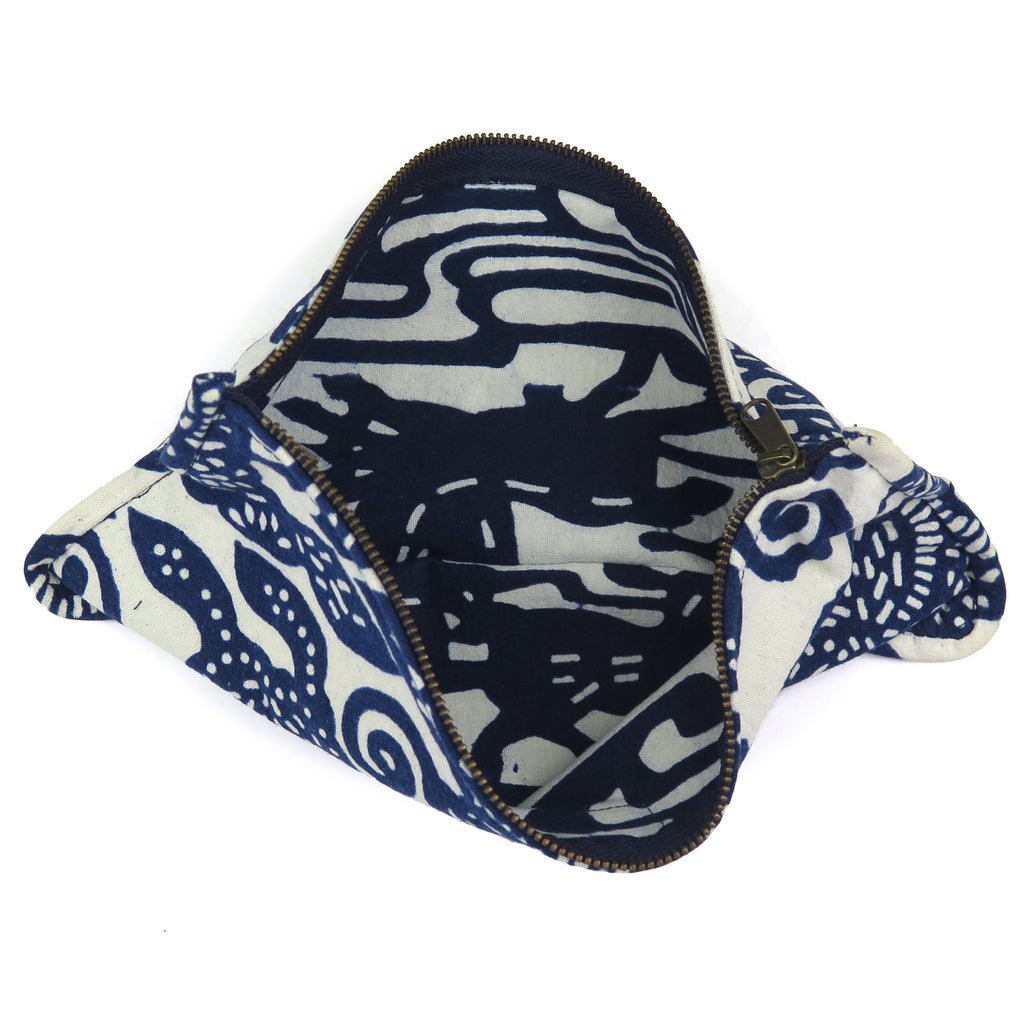 Indigo Hand-dyed Cotton Butterfly Pouch