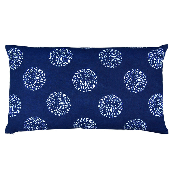 Indigo Hand-dyed Cotton Dot Dot Pillow