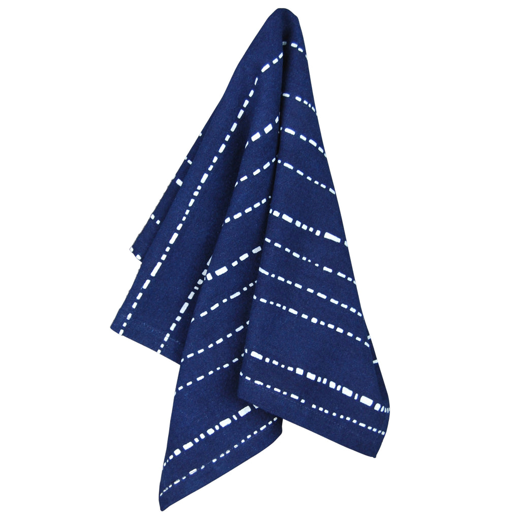 Indigo Hand-dyed Cotton Bowl and Babyteeth Tea Towel Set