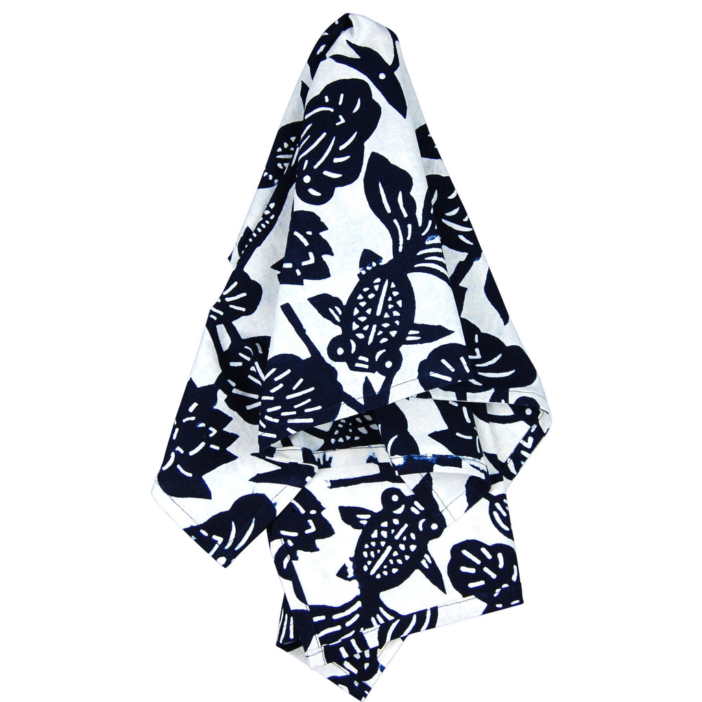 Indigo Hand-dyed Cotton Bowl and Babyteeth Tea Towel Set