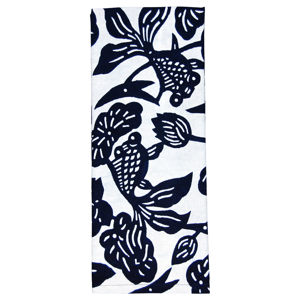 Indigo Hand-dyed Cotton Bowl and Babyteeth Tea Towel Set