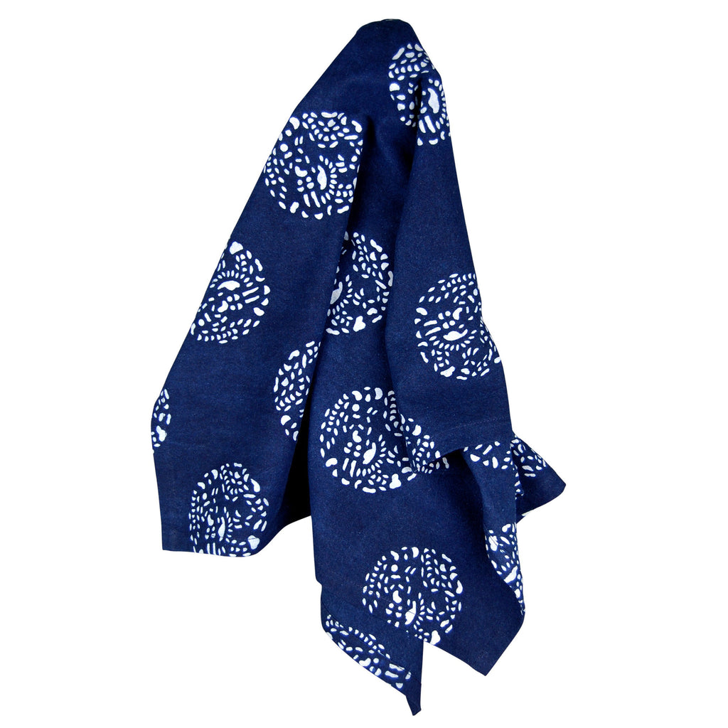 Indigo Hand-dyed Cotton On The Fence + Dot Dot Tea Towel Set